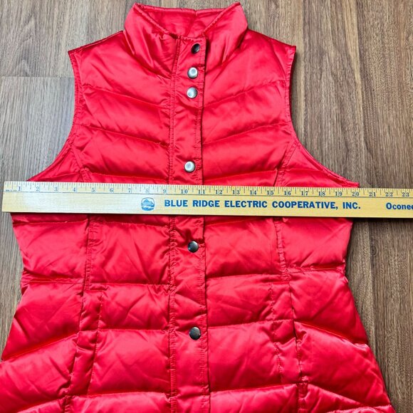 INC International Concepts Down Puffer Vest Womens L Red Full Zip‎ Snap FLAW - Picture 8 of 9